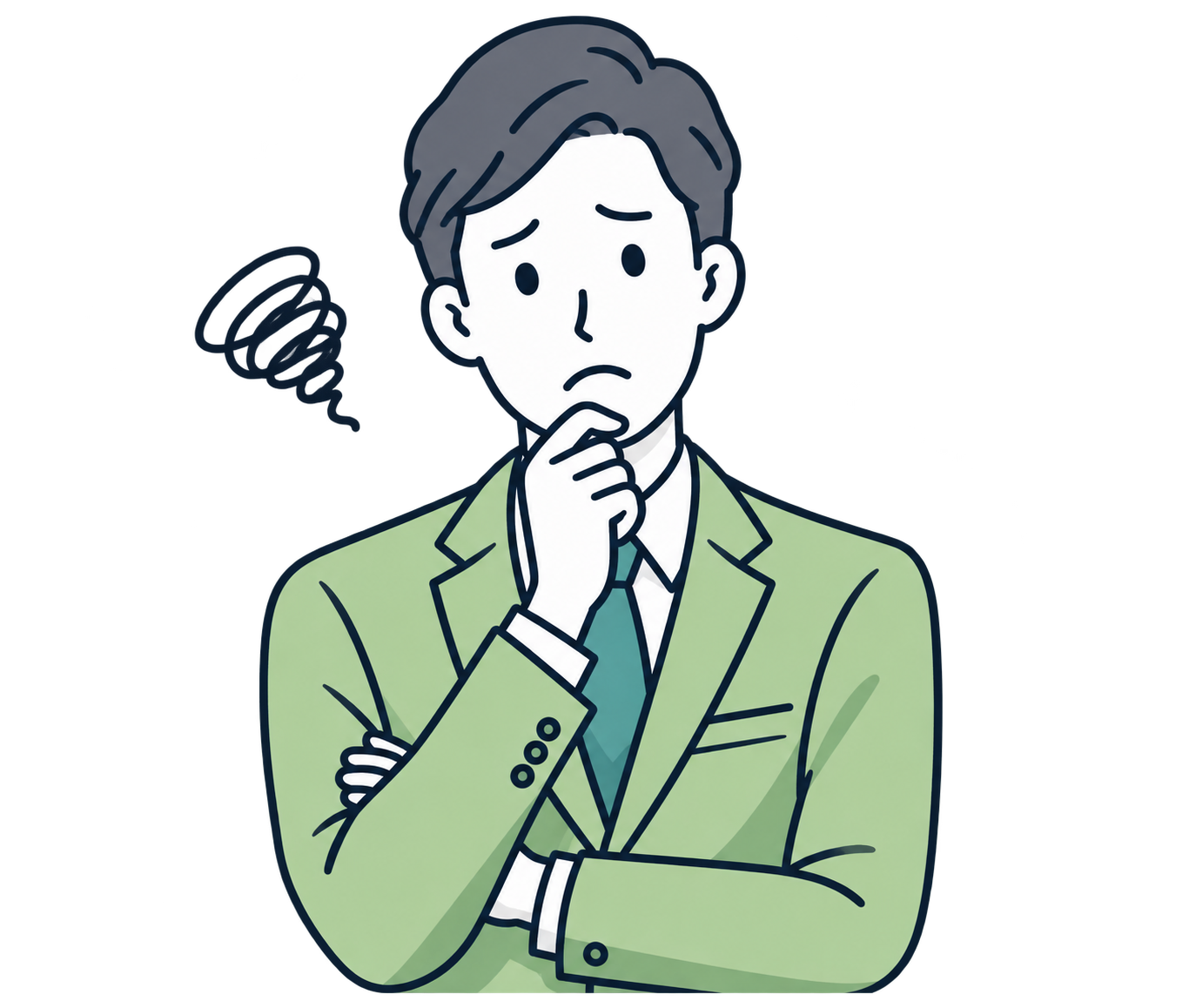 悩む人